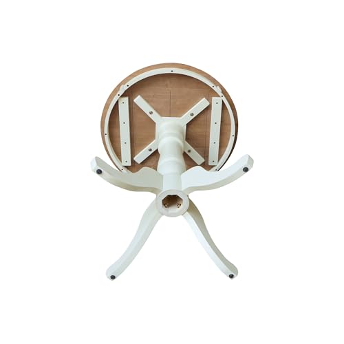 IC INTERNATIONAL CONCEPTS 30" Round Top Counter Height Pedestal Dining Table, 34.9" High, Hickory/Shell - color: Hickory/Shell