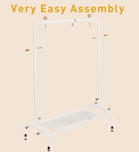 Kids Clothing Rack - Garment Rack with Bottom Storage Shelf, White | for Children, Small Baby, & Toddler, Space-saving Clothes Organizer, Shirts, Dresser, Hat, Backpack, Shoes, Bedroom, Nursery