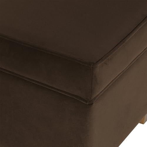 HomePop 18" Classic Square Storage Ottoman - Chocolate Brown Velvet - color: Chocolate Brown Velvet