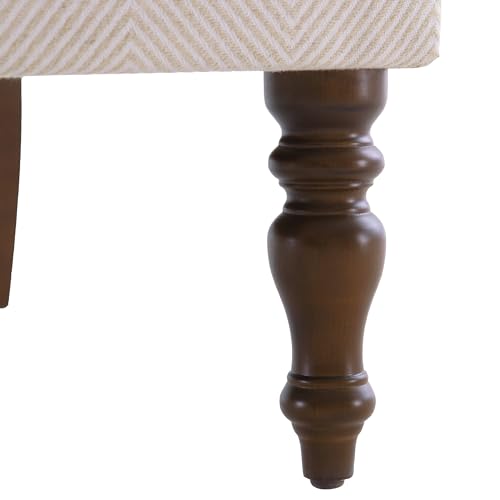 HUIMO Printed Wingback Accent Chair, Linen Upholstered High Back Armchair, Comfy Reading Chair for Living Room Bedroom Study, 300lbs Weight Capacity (1, Tan with Lines) - color: Tan With Lines