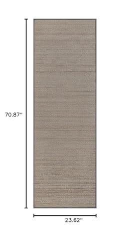 Lahome Farmhouse Kitchen Runner Rug, 2x6 Entryway Rugs Washable Non Slip | Hallway 6ft Indoor Carpet, Neutral Chenille Non Shedding Floor Mat for Entry Bathroom Laundry Room Bedroom Rv, Grey - color: Grey, size: 2' x 6'