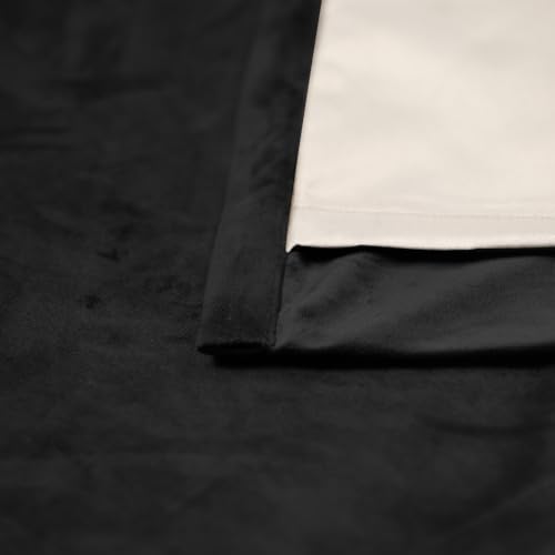 INLINAS Velvet Blackout Curtain - Luxurious Softness with Light Control, Thermal Insulated, Noise Reduction, Energy Saving Set of 2 Panels, Black, 52W x 63L Inch - color: Black, size: 52"W x 63"L (Pack of 2)
