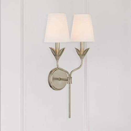 Crystorama Broche 2 Light Antique Silver Sconce - color: Antique Silver, size: Width: 12 Inches