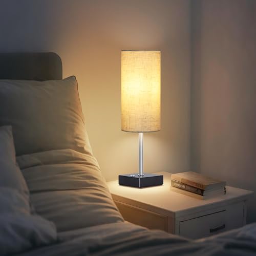 AVV Cordless Table Lamp with Dimmable, Rechargeable 3 Modes Battery Powered Bedside Lamp, rv Essentials Battery Operated Lamps, Touch Lamp for Bedroom, Living Room, Reading Room, 15 Inch Beige