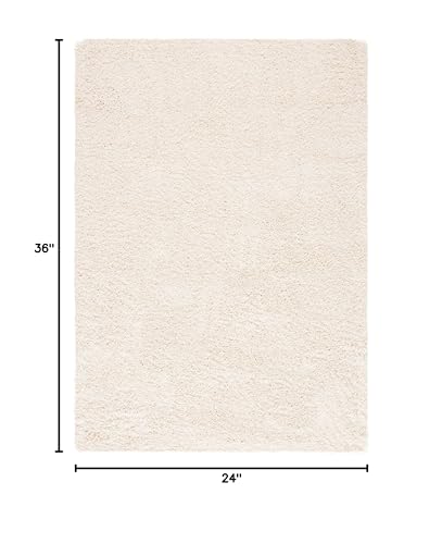 SAFAVIEH California Shag Collection Accent Rug - 2' x 3', Ivory, White, Non-Shedding & Easy to Clean, Ultra Plush Thick Pile, Ideal for Living Room, Bedroom, Dining Space (SG151-1212) - color: Ivory, size: 2' x 3' (Rectangular)