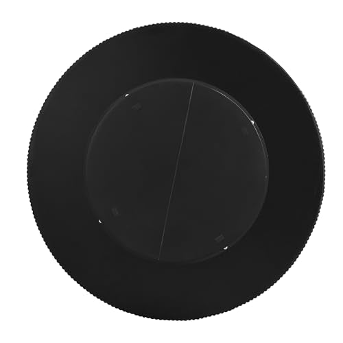 31.5" Black Round Coffee Table with 6.8" Thick Tabletop & Sturdy Base, Modern Drum Center Table Circle Accent Side Table for Living Room, Minimalist Fluted Design, Black - color: 31.5" Round Style 1, Black