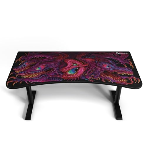 Arozzi Arena Special Edition Ultrawide Curved Gaming and Office Desk with Full Surface Water Resistant Desk Mat Custom Monitor Mount Cable Management Cut Outs - Crawling Chaos | Full Surface Water-Resistant Desk Mat, Monitor Mount Cut-Outs, Cable Manageme