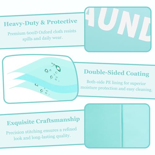 WOOHA 125L Large laundry basket,Collapsible laundry hamper, Tall Clothes Baskets Folding Washing Bin Foldable Fabric Hamper Bags for Bedroom, Closet,Bathroom,College,laundry bag,lightblue - color: Lightblue, size: 125L-XXXL