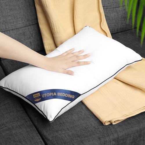 Utopia Bedding 12x20 Throw Pillow Inserts, Decorative Pillows, Pack of 4 | Piping Throw Pillows, Plush & Supportive, Aesthetic Cushion Sham Stuffer for Sofa, Office, Couch & Bed, Set of 4, White - size: 12x20 Inch