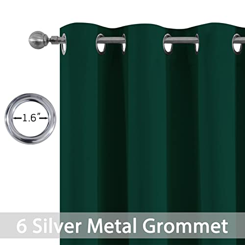 Yakamok Blackout Curtains 38x54 inch Dark Green Thermal Drapes-Bedroom | 2 panels,room darkening,thermal insulated,noise reducing,privacy protection,grommet window treatment,living room study dining - color: Dark Green, size: 38"W x 54"L (Pack of 2)
