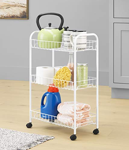 Whitmor Small Household Cart, White - size: 10 x 17.5 x 24.75 inches