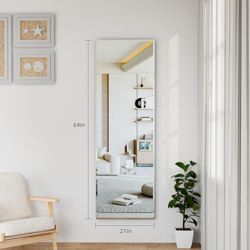 wall Mirror Full Length,64X21FullL ength Mirrorwallmounted, | Bedroom/wall/Bathroom/Makeup Area/Cloakroom (64 * 21 Inch) - size: 64"L x 21"W