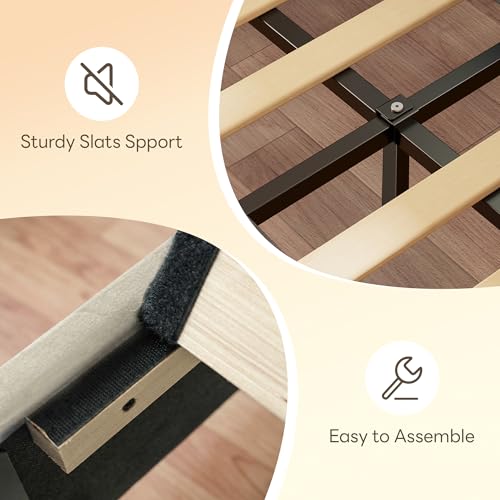 LIKIMIO Twin Bed Frames with Storage Drawer, Lights & Charging Station | Upholstered Modern Platform Bed, Twin Bed Frame with Headboard, No Box Spring Needed, Easy Assembly, Noise-Free, White - size: Twin