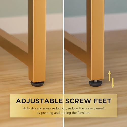 40 inches Computer Desk, Modern Writing Desk, Simple Study Table, Industrial Office Desk, Sturdy Laptop Table for Home Office - color: Gold, size: 40 inch