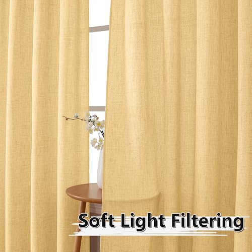 Tollpiz Short Linen Tier Curtains Rod Pocket Semi Sheer Half Kitchen Curtain Burlap Light Filtering Thick Linen Drapes for Bathroom, 30 x 24 inches Long, Beige, Set of 2 Panels - color: Beige, size: 30"W x 24"L (Pack of 2)