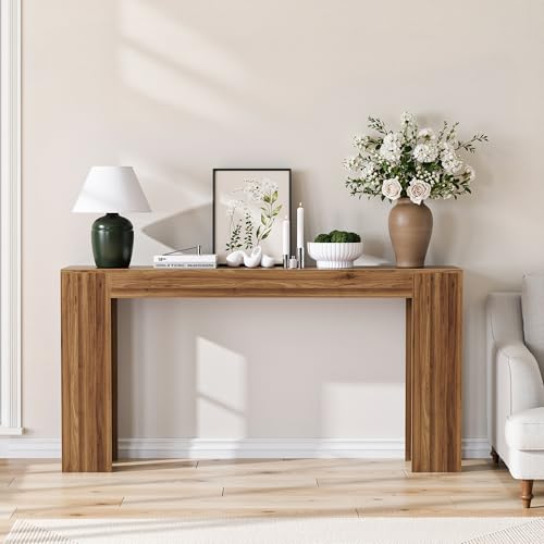 Spaco 63'' Narrow Long Console Table,Farmhouse Entryway Table Sofa Table with Storage,Wood Behind Couch Table for Living Room, Hallway,Foyer - color: Walnut (63'')