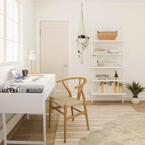 DLisiting 32 Inch Small White Desk with 2 Drawers, Study Writing Computer Desk with Storage Drawer for Bedroom Home Office, Vanity Table Without Mirror for Girls Small Spaces - color: White, size: 31.5"
