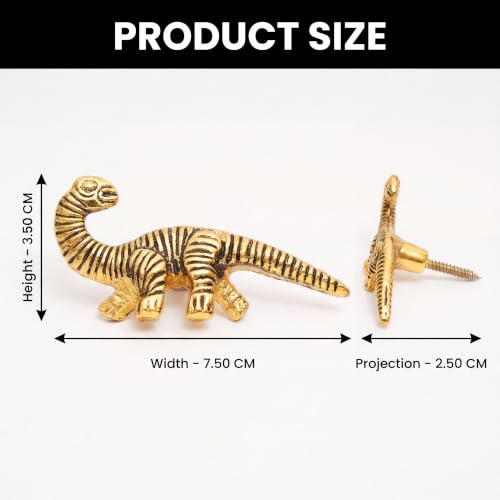 Indian Shelf Set of 3 Dinosaur Wall Hooks for Kids Nursery and Towels - style: Diplodocus