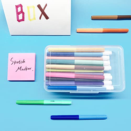 Ykimok Large Capacity Clear Pencil Case, Plastic Pencil Boxes Stackable Design, Supply Boxes for Kids Boys School Classroom,1 Pack