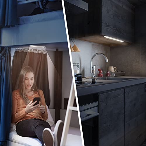 DWEPTU 2Pack LED Under Cabinet Light LED Light Bar with USB Powered Under Cabinet Lights for Closet Light Bar Under Counter Lighting Work Tables Student Dormitory (Include AC Plug) - color: Cool White