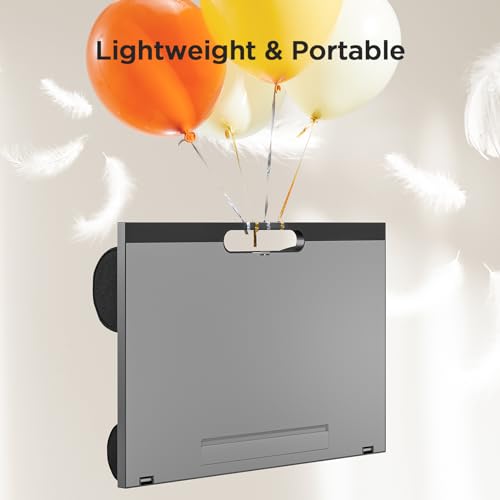 HUANUO Lap Desk with 8 Adjustable Angles – Up to 15.6" Laptop, Grey | Dual-cushion base, carry handle, 30% thicker for durability, wider anti-slip ledge, for home office, sofa, bed, car - color: Gray
