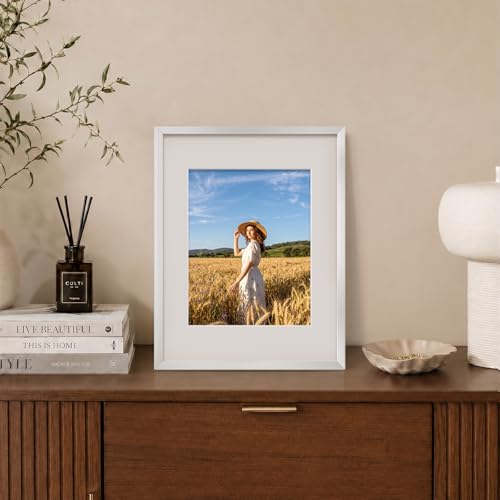 11x14 Picture Frame Set of 9, 14x11 Photo Frames with Plexiglass for 8x10 Picture with Mat or 11x14 Without Mat, Art Collage for Wall Gallery and Tabletop Display, 11 x 14 Frame Silver - color: Silver, size: 11x14