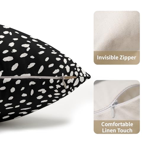 Antelope Black White Lumbar Pillow Covers 12X20 Inch Neutral Animal Faux Fawn Decorative Pillow Cases Modern Euro Cotton Linen Throw Pillows Set of 2 Farmhouse Home Decor For Couch Porch Outdoor - color: 2-black Fawn, size: 20" x 12" (Pack of 2)