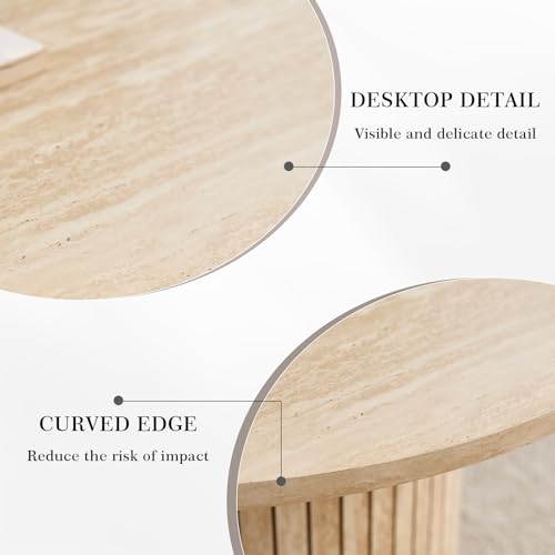 Round Nesting Coffee Table Set of 2 Mid Century Modern Wood Round Coffee Tables with Flexible Small Boho Circle Side Table for Space Saving Living Room Comedor Home Office Bedroom(Beige) - color: 2pcs Beige
