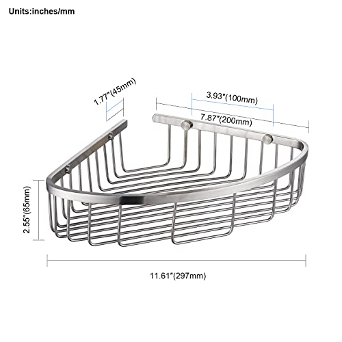 Bathroom Corner Shower Caddy Organizer, Corner-Hollow Design, SUS304 Stainless Steel Heavy Duty Rust-Proof Bathroom Shelf Organizer Holder, Wall Mounted Storage Rack, Brushed Nickel - color: 02Nickel, size: Hollow Angle