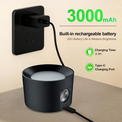 LED Wall Mounted Lights, Rechargeable Battery Operated Wall Sconces Lamp 3 Colors Temps & Remote and Touch, 360°Rotation Dimmable Wall Lights for Study Bedroom Reading Bedside (4-Pack) - style: 4-Pack