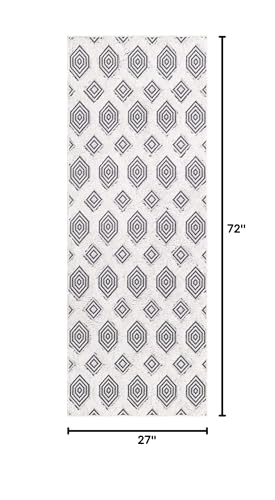 Rugs.com - Sabrina Soto Casa Rug – 6 Ft Runner Black Cotton Textured Rug Modern Hallway Runner for Entryways and Bedrooms - color: Black, size: 2'3" x 6' (Runner)