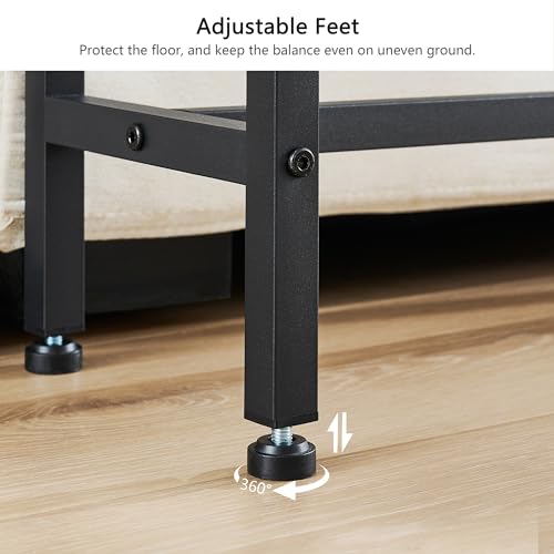 Gewudraw 70" Sofa Table Behind Couch with Oulets-Narrow Console Table,Brown | Industrial Style, Long Skinny Design,Couch Table For Hallway,Living Room,Bedroom, Built-In Power Outlets & USB, 172cm Length - color: Rustic Brown, size: 70 in
