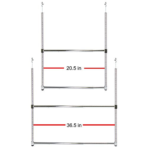 Oceanstar ACR1538C 2-Tier Portable Adjustable Rod Closet Hanger, Chrome