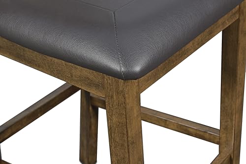 New Classic Furniture Gia 3-Piece Drop Leaf Counter Table Set with 2 Chairs, 42-Inch, Brown - color: Brown, size: Counter Set