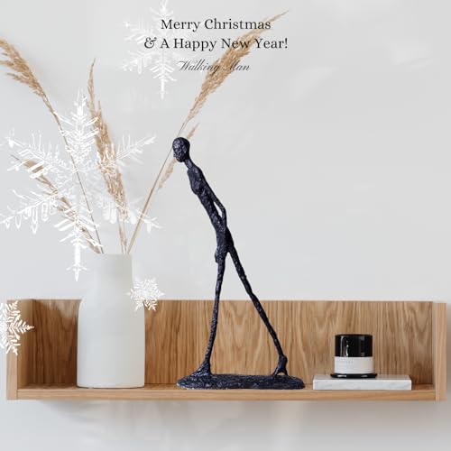 Giacometti Walking Man Bronze Statue 11.8" – Handcrafted Art Deco Sculpture, Museum-Quality Office & Home Exclusive Modern Decorative, Unique Gift for Collectors - color: 11.8" Black-bronze