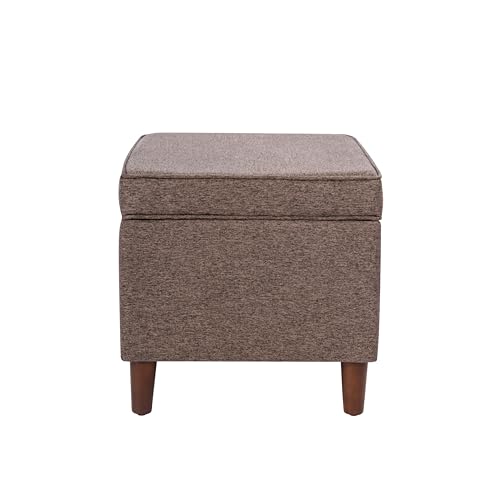 HomePop 24" Dinah Collection Storage Ottoman - Chocolate Brown - color: Brown