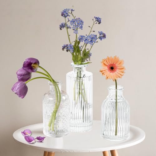 Glass Vase for Home Decor Set of 12,Small Vases in Bulk for Flowers,Mini Vases for Centerpieces,Modern for Floral and Pampas Grass,Boho for Wedding,Party,Table Home Decor - color: Clear-40pcs