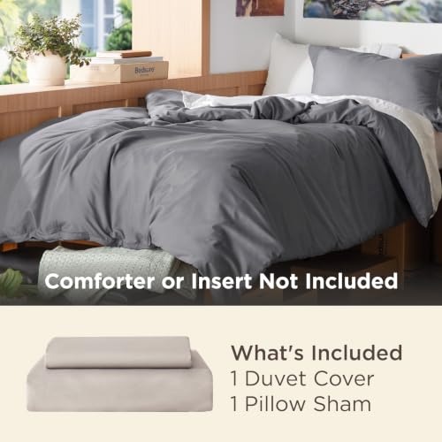 Bedsure Twin/Twin XL Duvet Cover, Double Brushed Bedding Set, Dark Grey | For Kids & Adults, 68"x90" Comforter Cover, Hotel Luxury, All Season, Breathable, Easy Care, Lightweight, Zipper Closure - color: 00 - Dark Grey, size: Twin/Twin XL (68"X90")