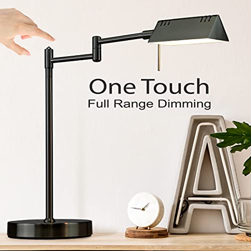 O'Bright LED Pharmacy Table Lamp, Full Range Dimming, 12W LED, 360 Degree Swing Arms, Desk, Reading, Craft, Work Lamp, ETL Tested, Black - color: Black