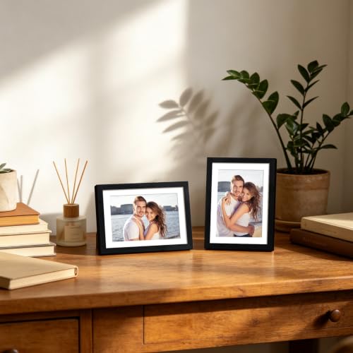 4x6 Picture Frame Set of 9, 6x4 Photo Frames with Plexiglass for 3.5x5 Pictures with Mat or 4x6 Without Mat, Art Collage for Wall Gallery and Tabletop Display, 4 x 6 Frame Black - color: Black, size: 4x6