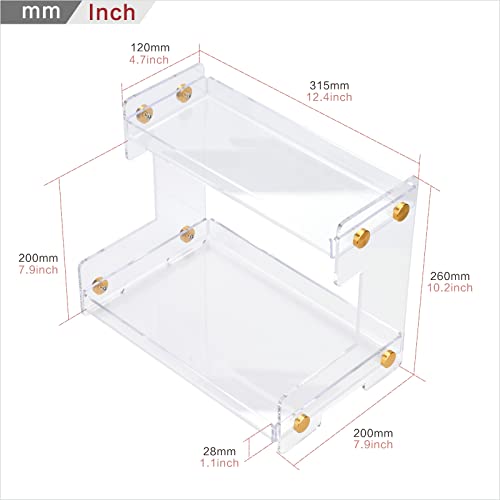 FFK Bathroom Organizer Countertop 2-Tier Storage:Bathroom Counter Organizer Acrylic Standing Holder Cosmetic Storage Perfume Shelf for Bathroom Bedroom Dressing Table1 - color: Transparent - Acrylic