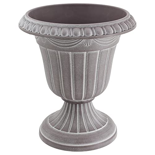 Arcadia Garden Products PL10WW Classic Traditional Plastic Urn Planter, 15" x 13", Whitewash - color: Whitewash, size: 15" x 13"