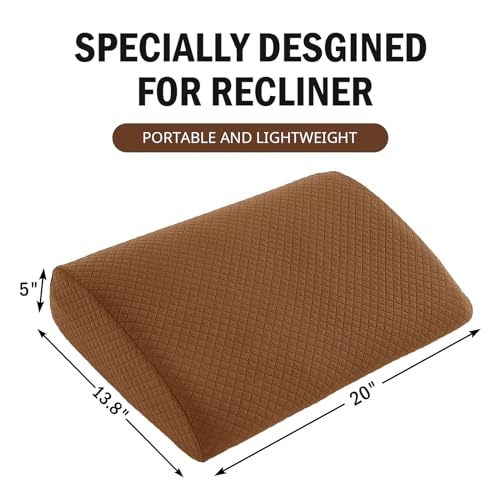 HOMBYS Lumbar Support Pillow for Recliner Chair, Memory Foam Back Support Cushion for Elderly,Extra Large Lumbar Support Pillow,Thick Backrest for Home Reading (Coffee, 20“x13.5"x5") - color: Coffee, size: 20“x13.5"x5"