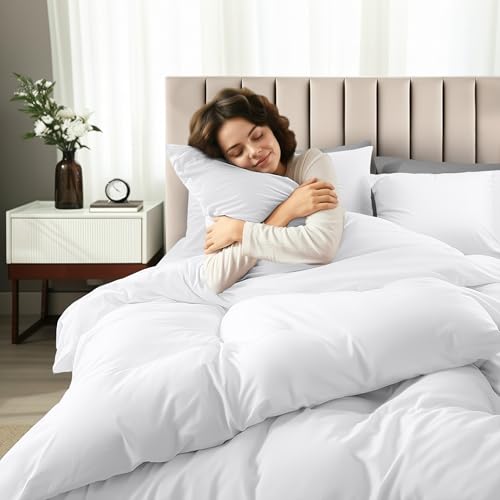 Utopia Bedding Duvet Cover Full with Fitted Sheet (54x75) - 2 Pillow Case (20x30) - All Season Luxury Bed in a Bag with Zippered Duvet Cover - No Comforter (White) - color: White, size: Full - Duvet Cover with Fitted Sheet