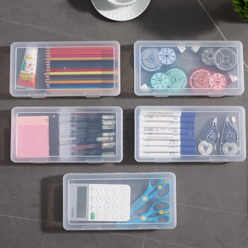 9 Pack Medium Clear Plastic Storage Boxes with Lids, Craft Jewelry Life Item Organizer for Puzzles, Pens, Rings, Needle and Thread, Nail Polish, Remote Controls - size: Medium - 9 Pack