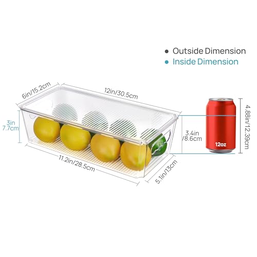 Vtopmart 8pcs Clear Stackable Storage Bins with Lids | BPA-free food-grade PET, Stackable with Lids Included, Easy to Move, For Fridge Freezer Pantry Cabinet Kitchen Organization - size: With Lid