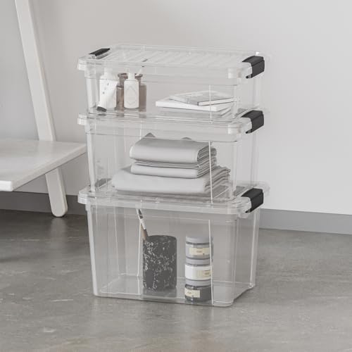Superio Clear Storage Bins with Lids, Stackable Storage Box with Latches and Handles, Extra Small, 6 Pack 3 Quart - size: 3.5 Qt, style: 6 Pack