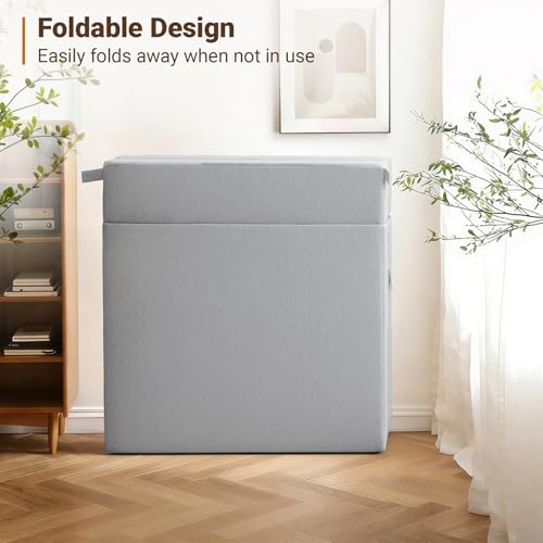 Folding Sofa Bed, Boneless Foldable Chair, Convertible Futon Sleeper Couch | Twin Lazy Floor Lounger Sofa Couch for Small Spaces, Dorm, Guest Room, Living Room, Apartment, Grey - size: Twin