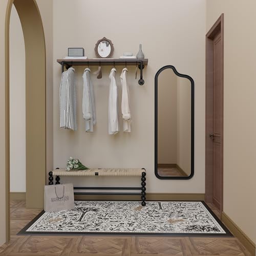 Clothes Rack 36in, Wall Mounted Garment Racks with Real Walnut Wood Shelves, Heavy Duty Hanging Clothes Rack, Multi-Purpose Hanging Rod, Space-Saving Closet Storage - color: Walnut, size: 1T36IN