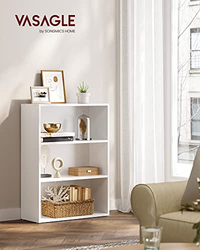 VASAGLE CUSTOS Collection - Bookshelf, 3-Tier Bookcase, Book Shelf, Open Storage Shelf, 9.4 x 23.6 x 32 Inches, for Living Room, Home Office, Dinning Room, Cloud White ULBC163T14 - color: Cloud White, size: 3 Tiers (23.6"W), style: 1 Pack